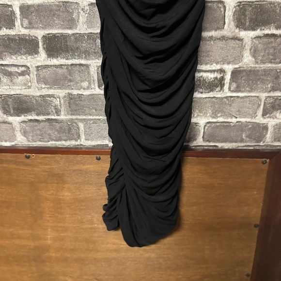 Hello Molly BROOKLYN LOVE MIDI DRESS BLACK ruched long sleeve - Picture 8 of 12